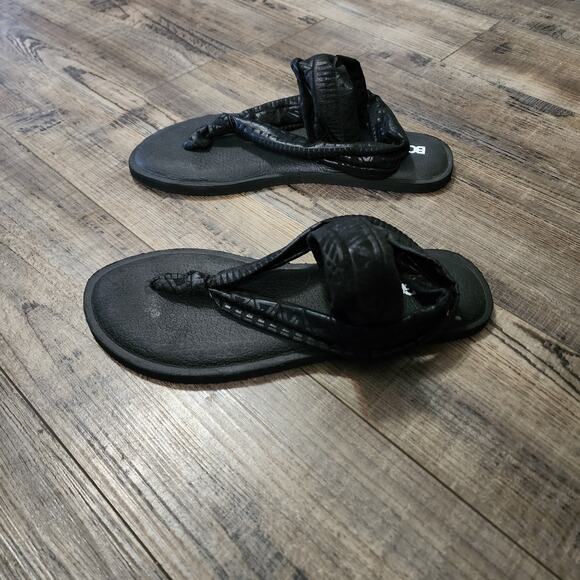 Bongo Flip Flops Sandals women's size 9M black excellent Pre-owned SH1 - Picture 4 of 8